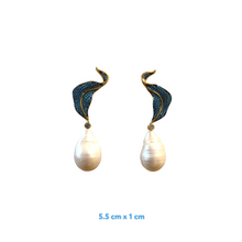 Cardale Turquoise Zirconia Baroque Pearl Drop Earrings