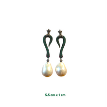 Crown Zirconia Drop Snake Earrings