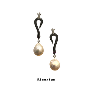 Crown Zirconia Drop Snake Earrings