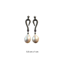Crown Zirconia Drop Snake Earrings