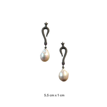 Crown Zirconia Drop Snake Earrings