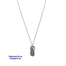 Tear Drop Raw Druzy Stone Necklace