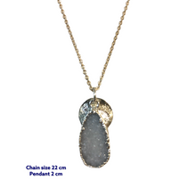 Tear Drop Raw Druzy Stone Necklace