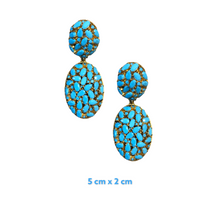 Epavel Blue Diamond Cut Zirconia Drop Earrings