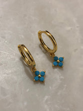 Flower Colourful Zirconia Drop Earrings