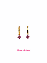 Flower Colourful Zirconia Drop Earrings