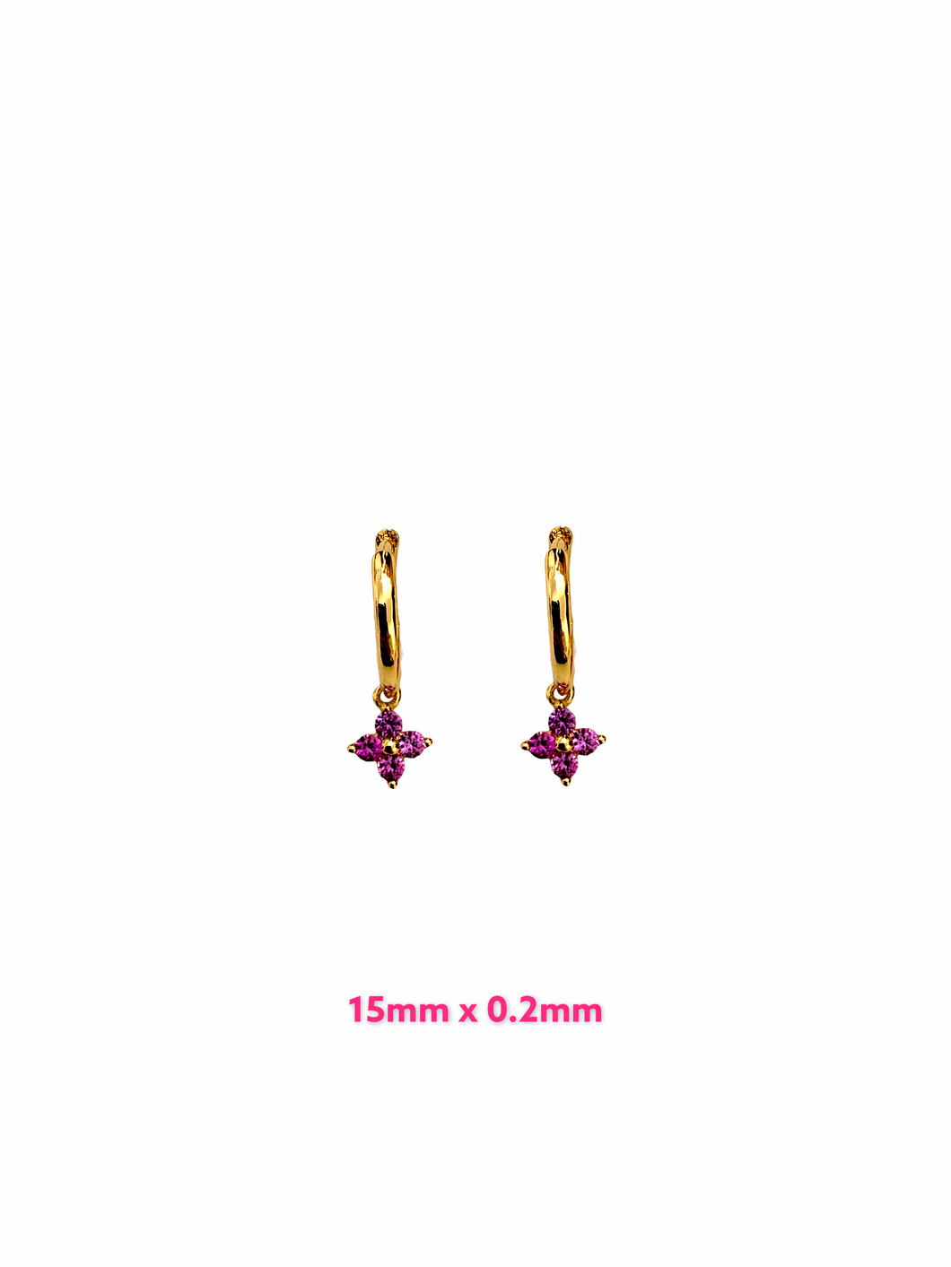 Flower Colourful Zirconia Drop Earrings