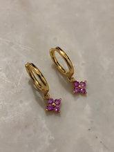 Flower Colourful Zirconia Drop Earrings