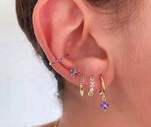 Flower Colourful Zirconia Drop Earrings