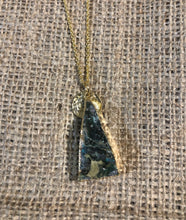 Labrodorite Triangle Gold Necklace