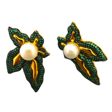Mari Pearl Leaf Earrings