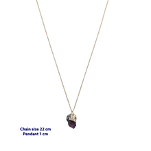 Mini Raw Amethyst Stone Necklace