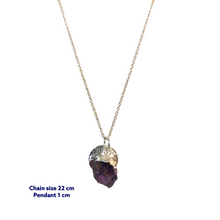 Mini Raw Amethyst Stone Necklace