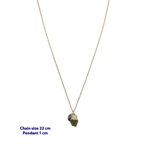 Mini Raw Peridot Necklace