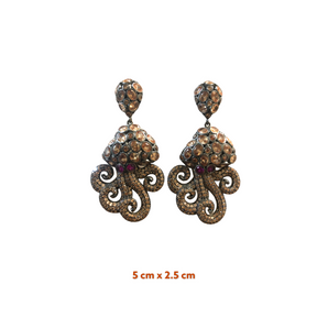 Octopus Baugette Zirconia Earrings