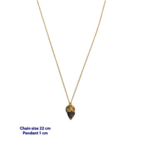 Onyx Raw Mini Gold Necklace