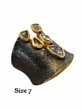 Raw Diamond Cuff Roman Ring