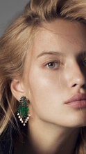 Reila Precious Stone Pearl Earrings