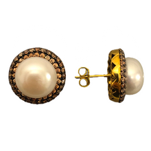 Round Pearl Stud Earrings