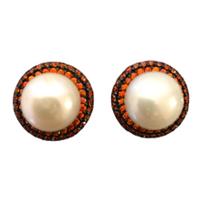 Round Pearl Stud Earrings