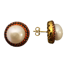 Round Pearl Stud Earrings