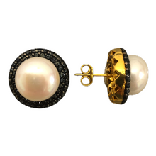 Round Pearl Stud Earrings