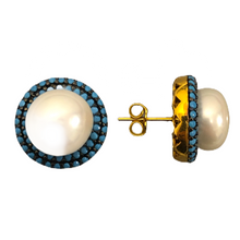 Round Pearl Stud Earrings