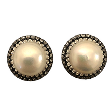 Round Pearl Stud Earrings