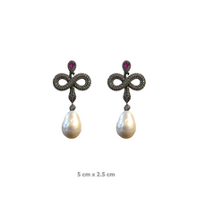 Serpent Ruby Baroque Pearl Drop Earrings