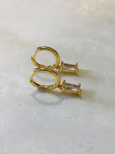 Square Baugette Zirconia Huggie Earrings