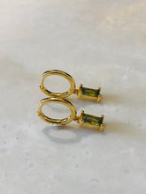 Square Baugette Zirconia Huggie Earrings