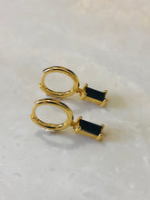 Square Baugette Zirconia Huggie Earrings