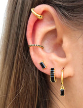 Square Baugette Zirconia Huggie Earrings