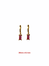 Square Baugette Zirconia Huggie Earrings