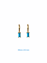 Square Baugette Zirconia Huggie Earrings