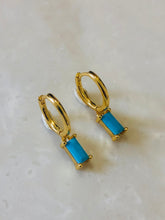 Square Baugette Zirconia Huggie Earrings