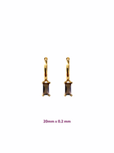 Square Baugette Zirconia Huggie Earrings