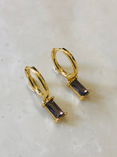 Square Baugette Zirconia Huggie Earrings