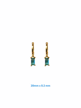Square Baugette Zirconia Huggie Earrings