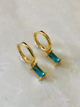 Square Baugette Zirconia Huggie Earrings