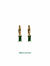 Square Baugette Zirconia Huggie Earrings