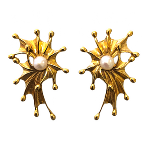 Starfish Yellow Pearl Earrings
