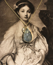 Tear Drop Aqua Marine Gold Necklace