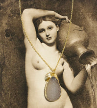 Tear Drop Druzy Stone Gold Necklace