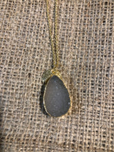 Tear Drop Druzy Stone Gold Necklace
