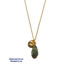 Tear Drop Malachite Gold Necklace