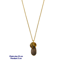 Tear Drop Smoky Quartz Gold Necklace