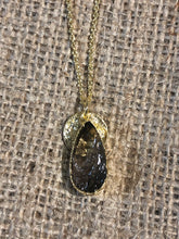 Tear Drop Smoky Quartz Gold Necklace