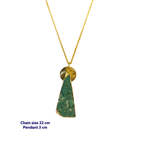 Triangle Amazonite Gold Necklace