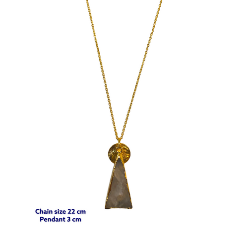 Triangle Moonstone Gold Necklace